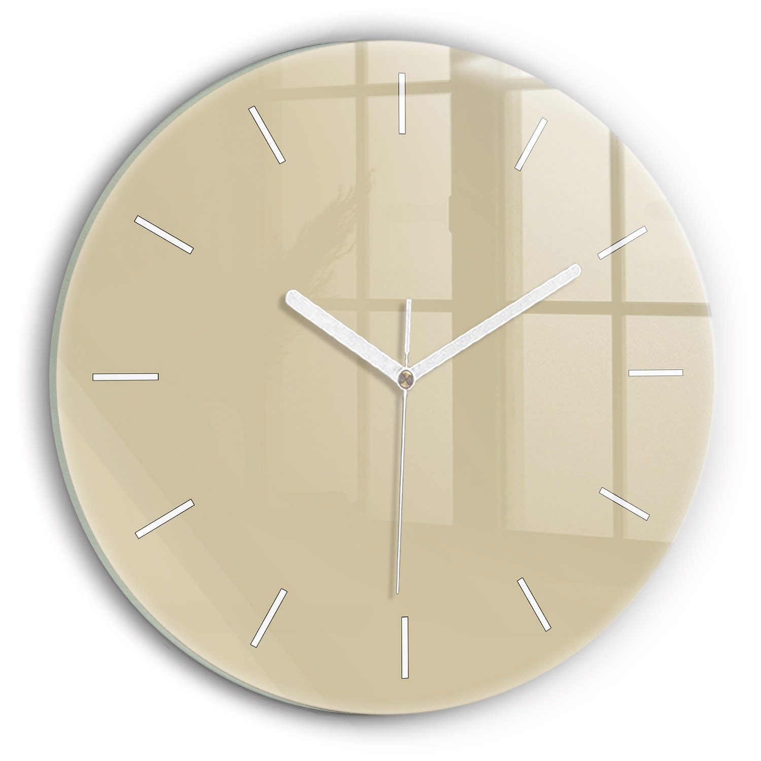 Tulup Wanduhr Wanduhr Glasrunde Uhr Moderne Glaswanduhr 30cm Uhr aus gehärtetem Glas