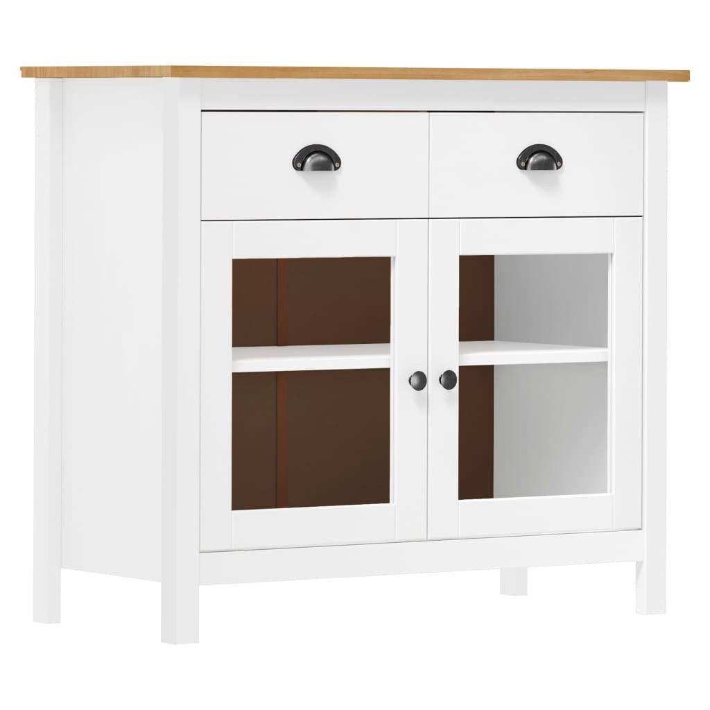 vidaXL Kommode NA Kommode Vitrine Holz 90x40x80 cm mit 2 Schubladen und 2 Türen für W