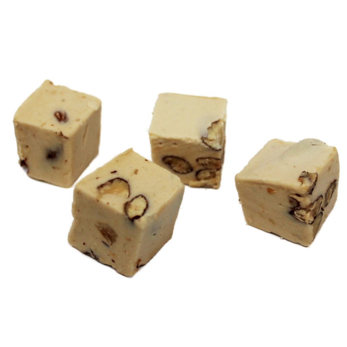 Fruchtgummi Bären & Co. Süßigkeit, Fudge Nougat mit Cappuccino Nougat Pralinen mit Mandelstücken 300g