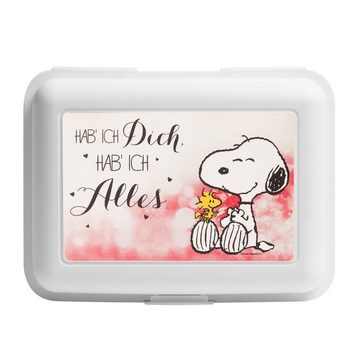 United Labels® Lunchbox Snoopy Brotdose - Hab ich Dich hab ich Alles mit Trennwand Weiß, Kunststoff (PP)