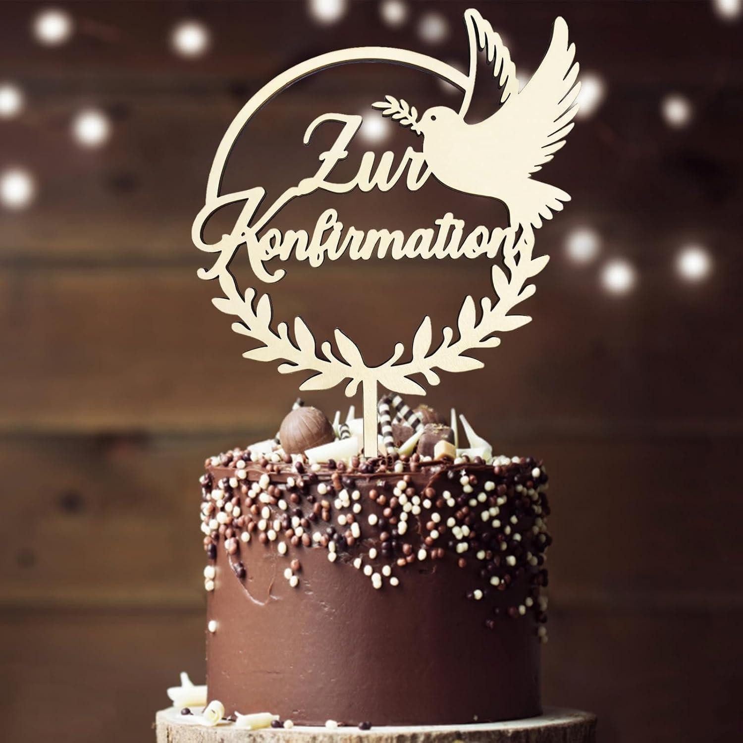 LuxusKollektion Sticker Tortendeko Konfirmation Holz Topper Junge Zur Konfirmation Cake Topper
