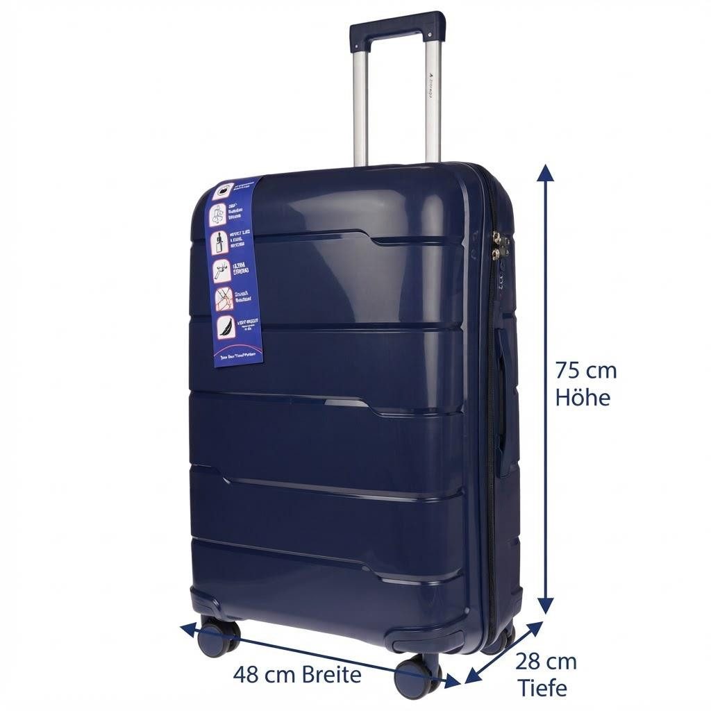 Christian Wippermann Business-Trolley XL Großer Koffer für Herren Damen Hartschalenkoffer, 4 Rollen, mit TSA-Schloss