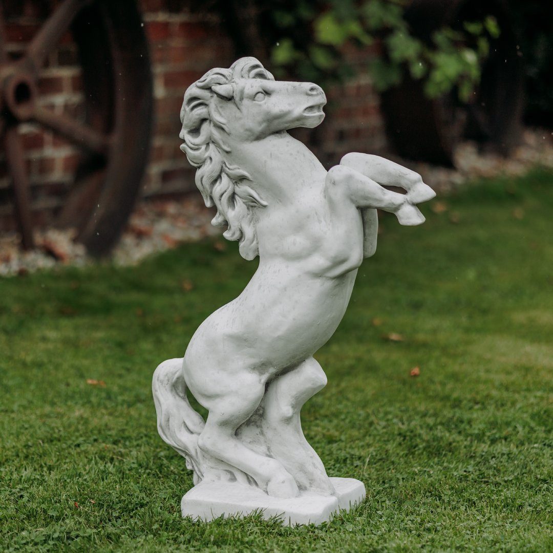 gartendekoparadies.de Gartenfigur Tanzendes Pferd, Steinfigur, H. 78 cm, 42 kg, Frostsicher