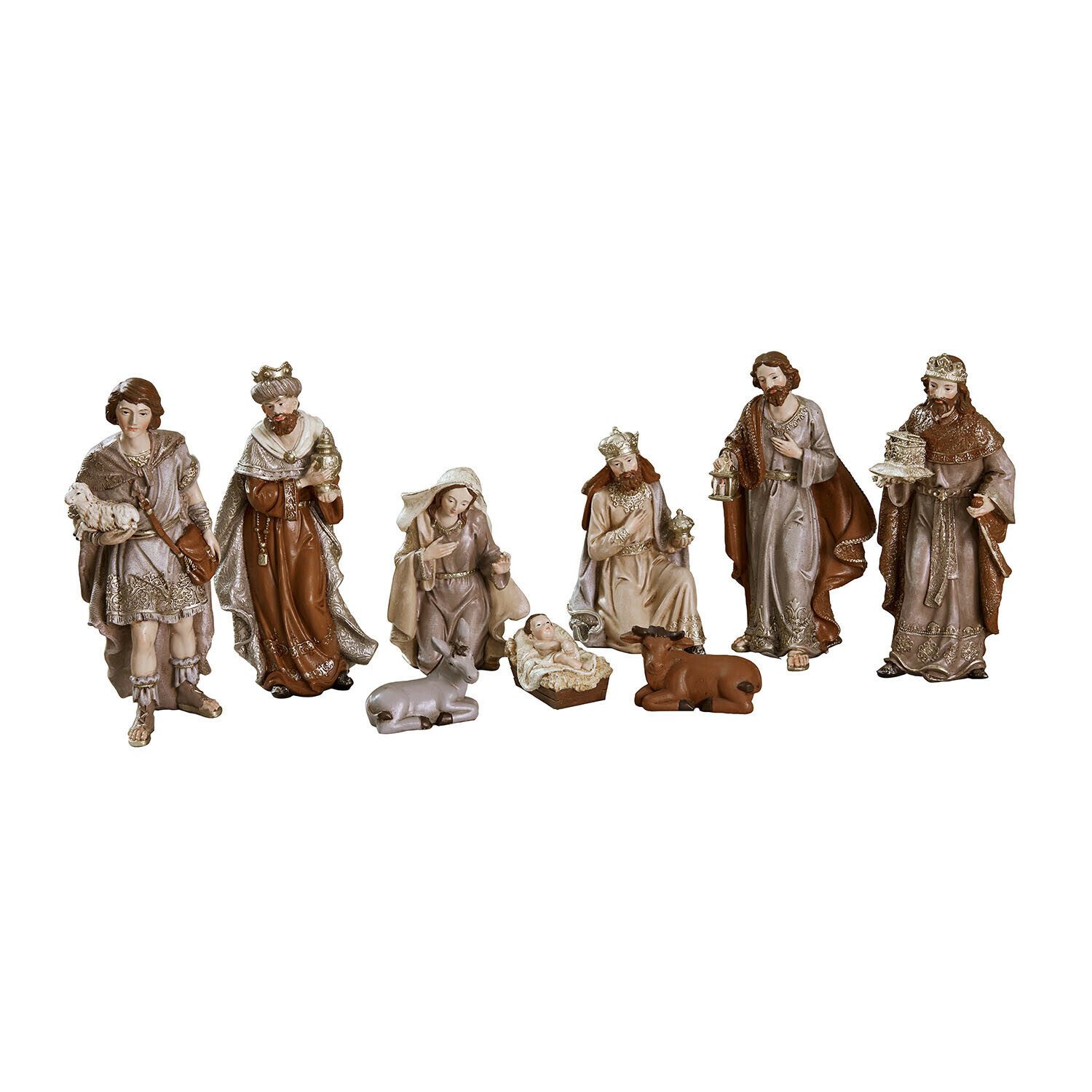 Mirabeau Weihnachtsfigur Krippenfiguren 9er Set Caprinas bunt (9er Set, 9er Set)