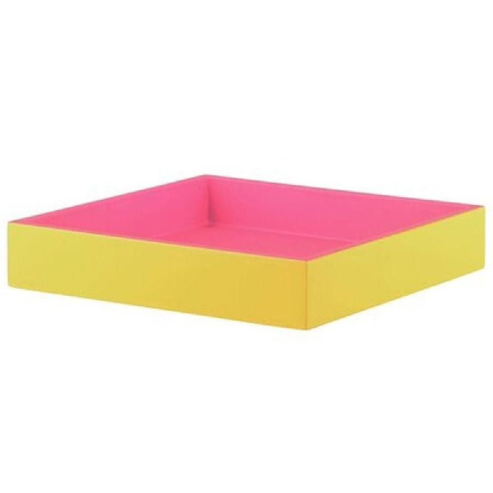 Giftcompany Tablett Tablett Spa Quadratisch Gelb Pink (19x19cm)