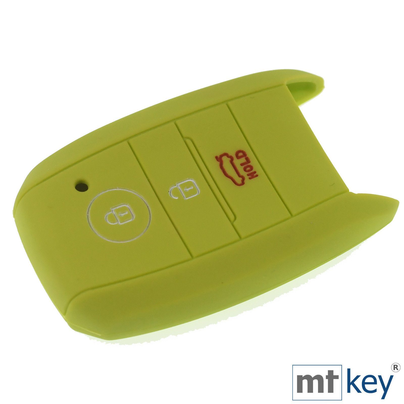 mit Schutzhülle mt-key Autoschlüssel Ceed Soul Picantio Sportage KIA 3 Schlüsseltasche Apfelgrün Silikon KEYLESS für Schlüsselband, Stonic Softcase Rio Tasten