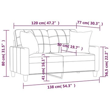 vidaXL Sofa 2-Sitzer-Sofa mit Zierkissen Schwarz 120 cm Kunstleder