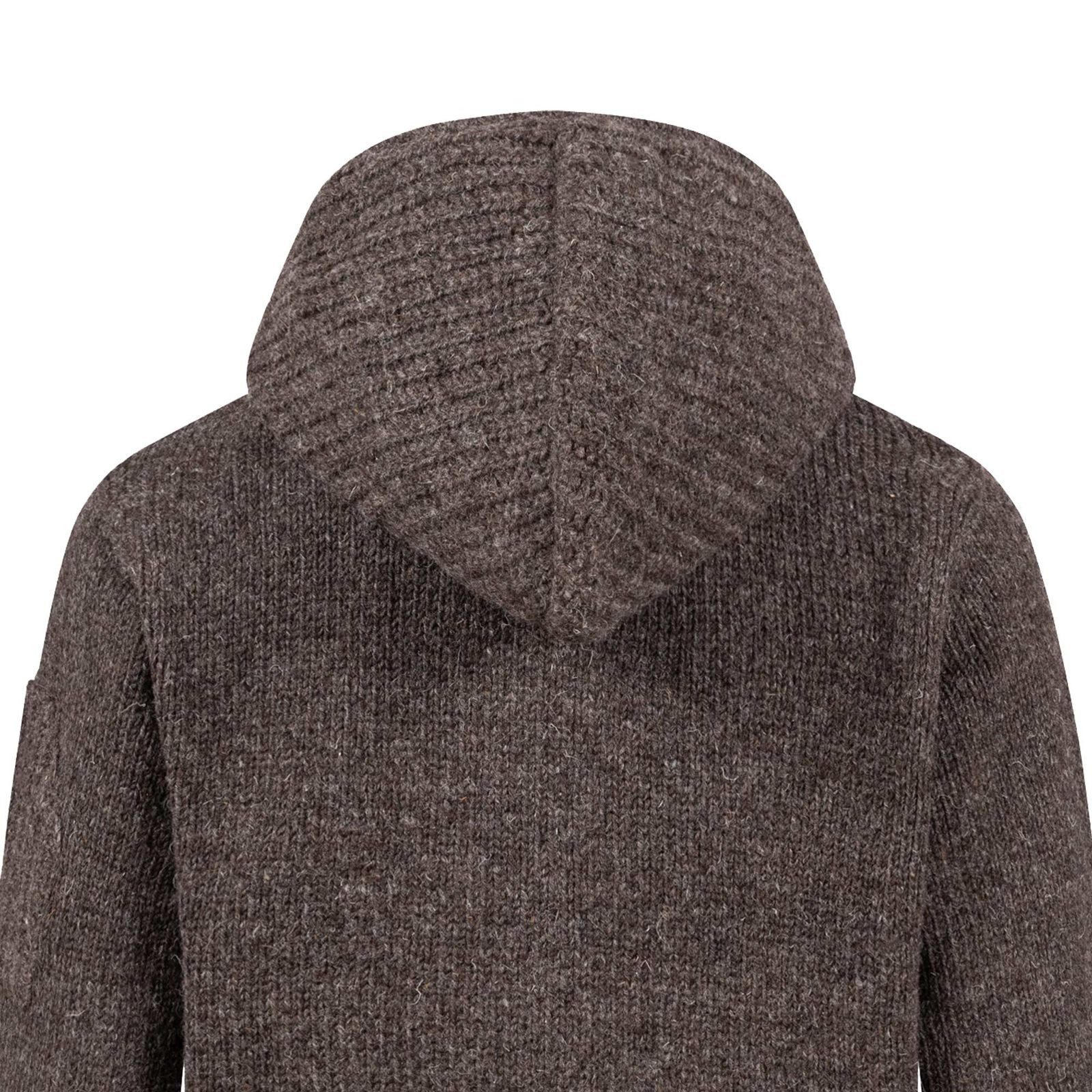 KUNST UND MAGIE Strickjacke Herren Strickjacke Schurwolle Klassich Nordisch +Kapuze