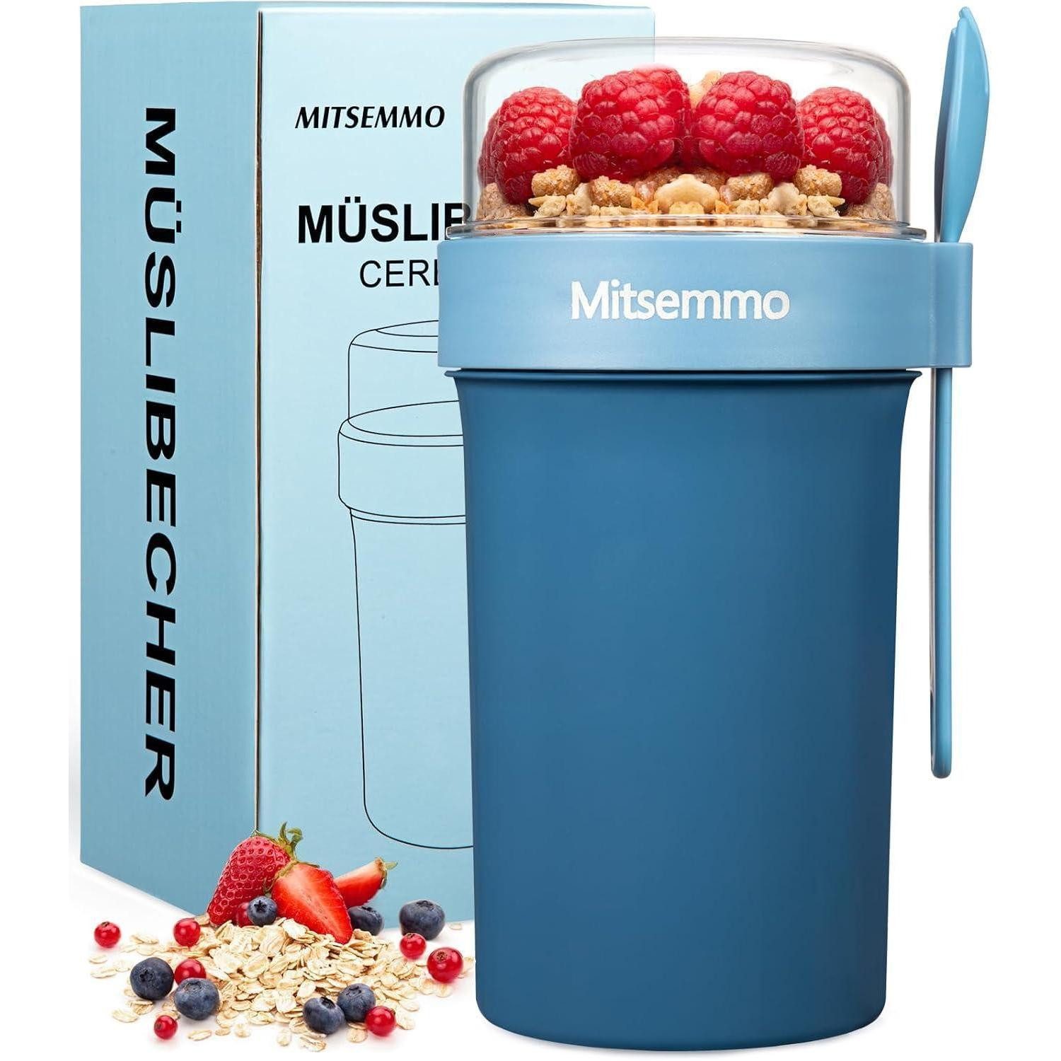 LuxusKollektion Müslibox Müslibecher Joghurtbecher Kinder Löffel Cornflakes Müslidose