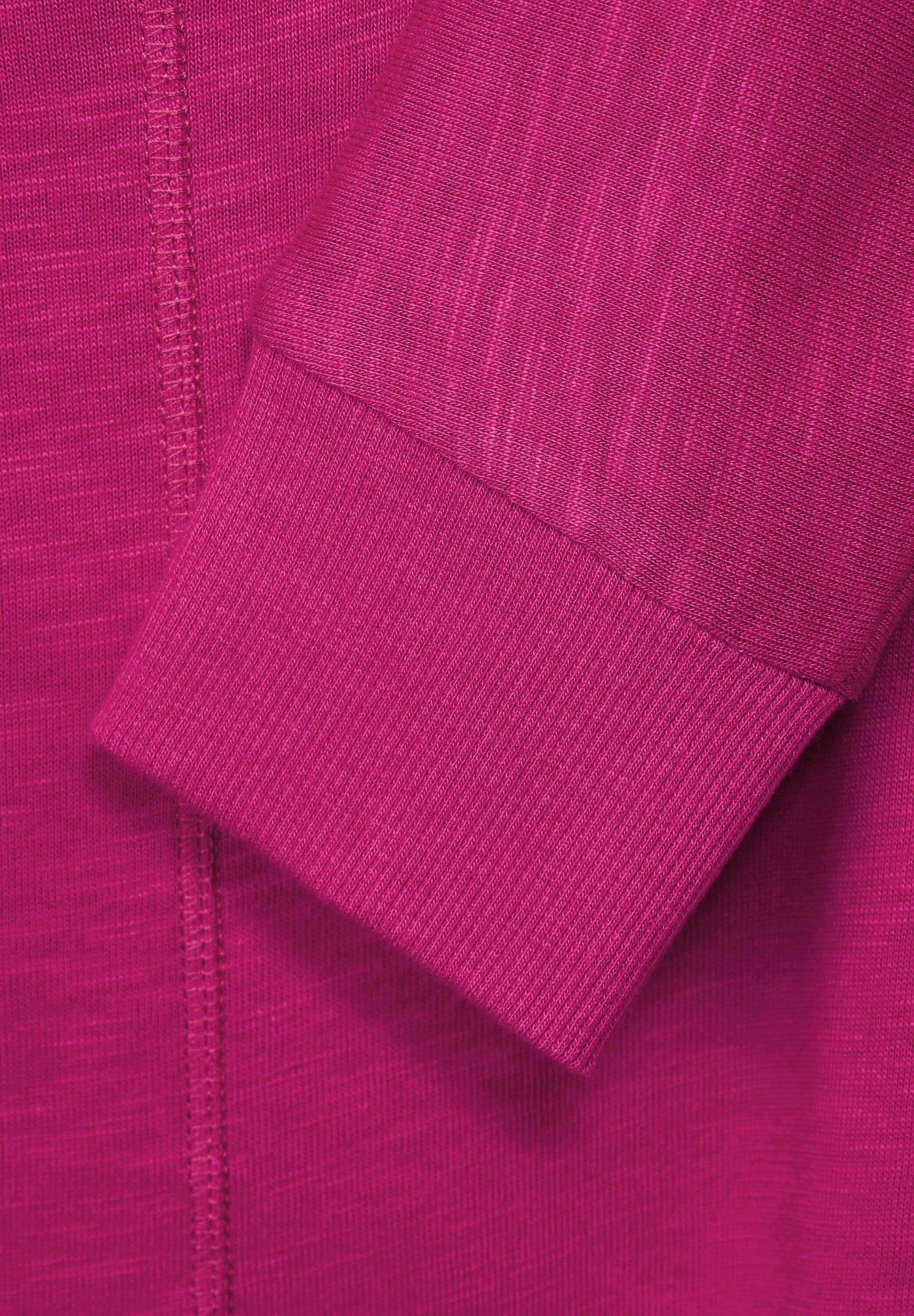 Cecil Rundhalsshirt in Unifarbe cool pink