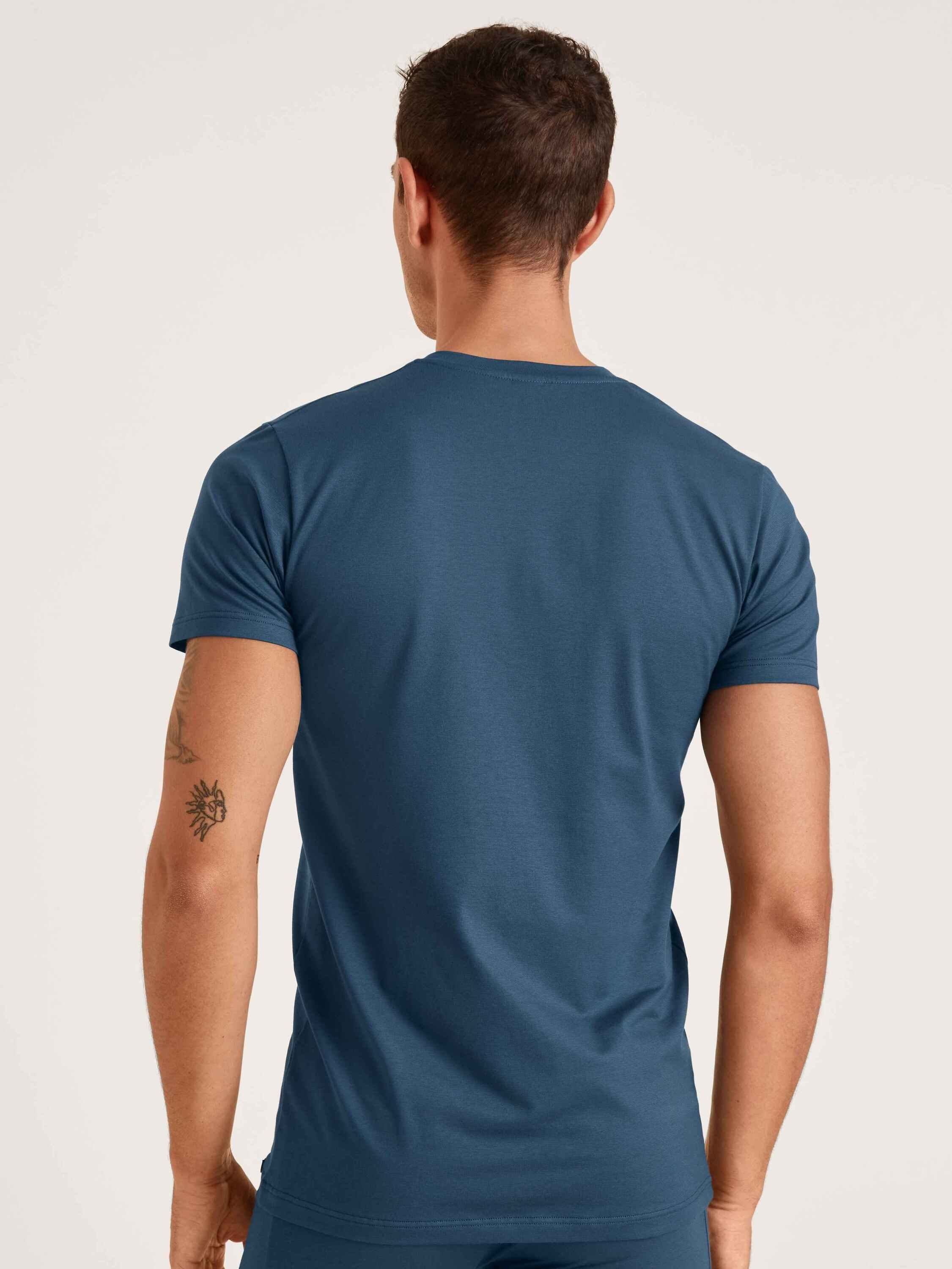CALIDA Unterziehshirt T-Shirt mit V-Neck saragossa (1-St) blue