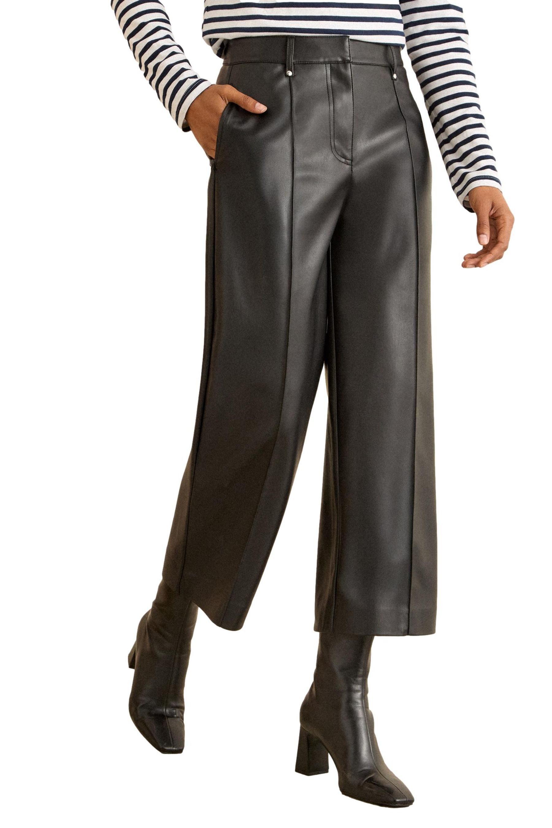 Love & Roses Lederhose Love & Roses weite Kunstlederhose, Petite (1-tlg)