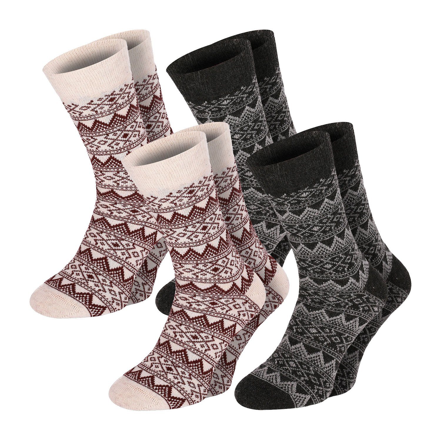 Chili Lifestyle Strümpfe Socken Wool Classic Winter Schaf Wolle Damen Herren Warm farbig 4 Paar
