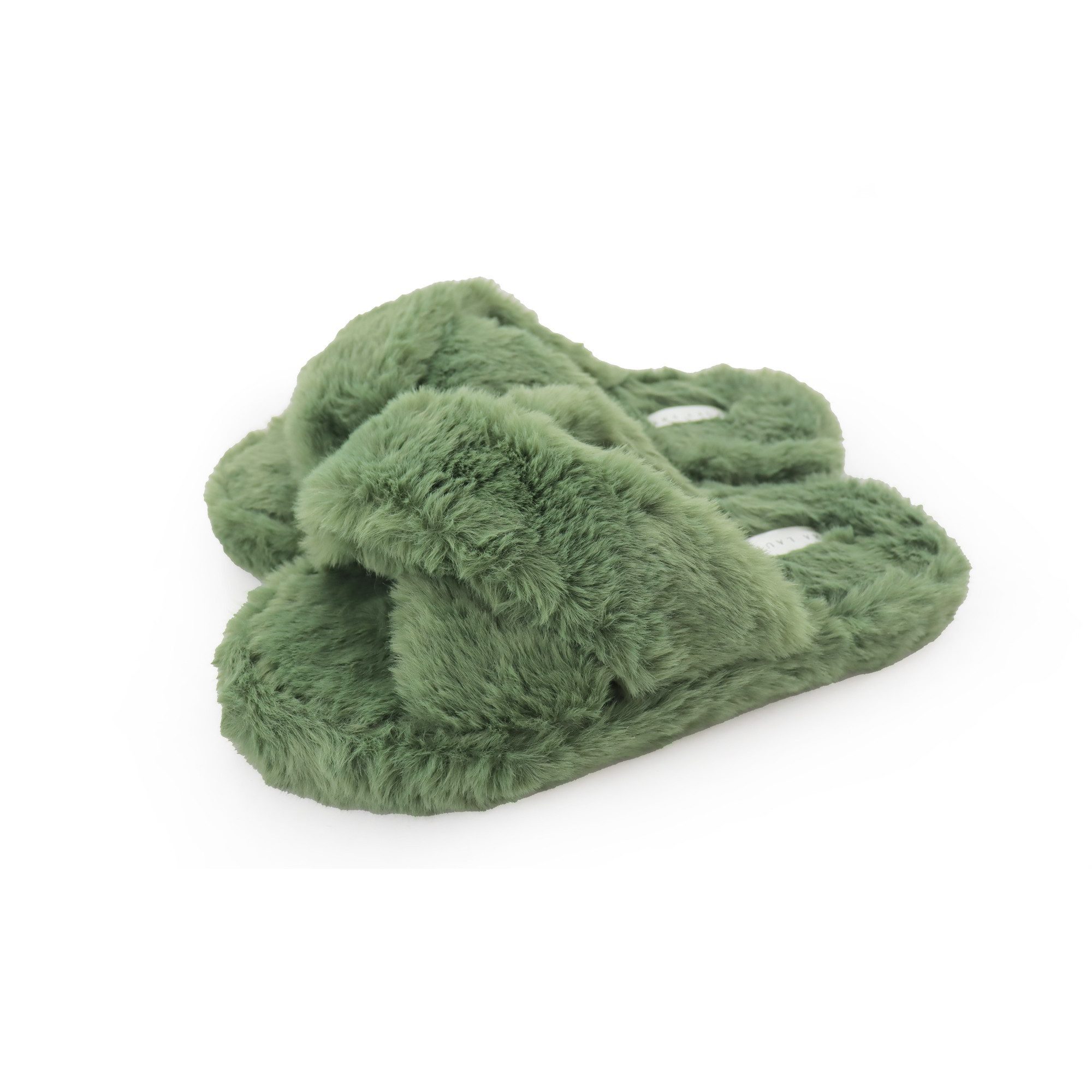 stylische Slipper aus Webpelz Plüsch Hausschuhe