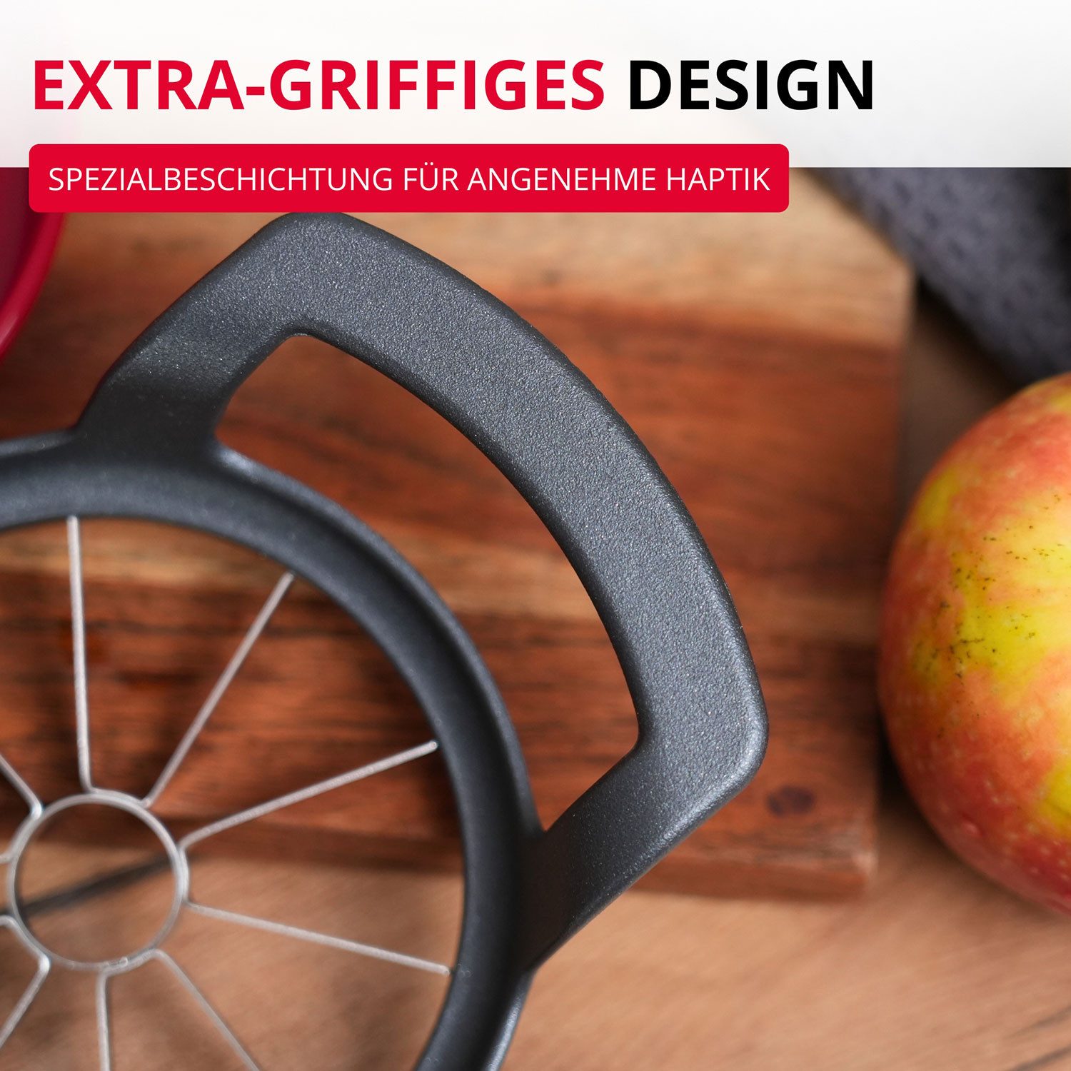 WESTMARK Obstschneider / Apfel- und Birnenteiler mit Schneidteller »Divisorex-Spezial« Black, griffige Haptik