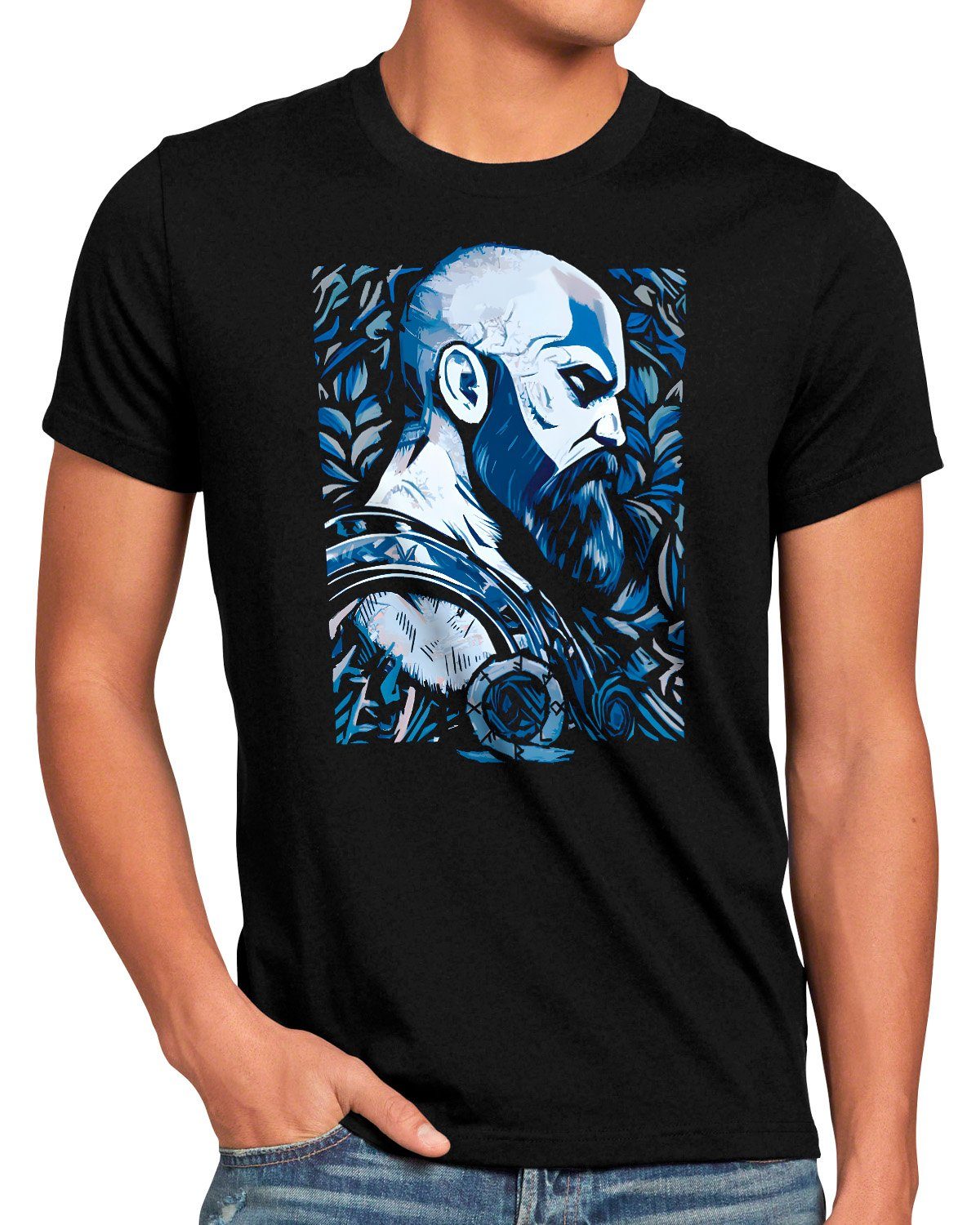style3 Print-Shirt Herren T-Shirt Nothern God god of action adventure kratos war