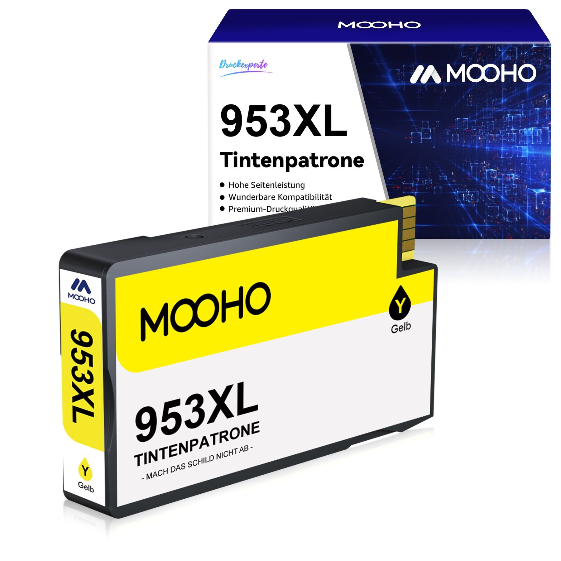 MOOHO Tintenpatrone (Neueste Update Chip Kompatibel Druckerpatronen Ersatz für HP953 XL HP953XL, für HP Officejet Pro 7740 8710 8715 8718 8719 8720 8725 8730 8740 8218) | Tintenpatronen