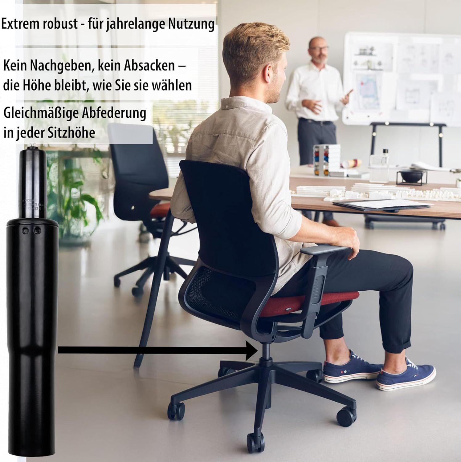 sedus Bürostuhl Gasfeder, Bürostühle, belastbar bis 150Kg, Gasdruckdämpfer