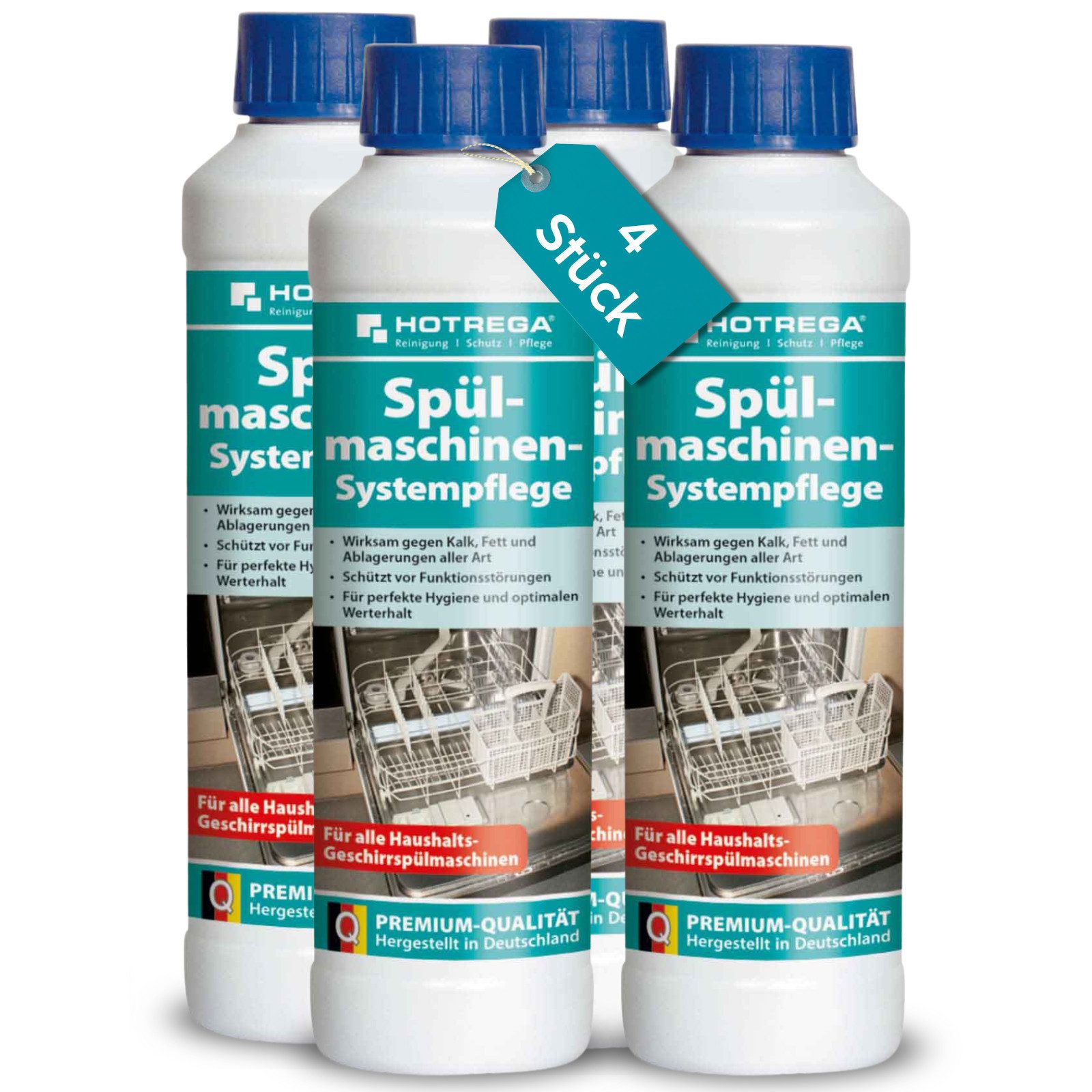 HOTREGA® Spülmaschinenreiniger Systempflege Entkalker Pflege Reiniger x 250ml Küchenreiniger