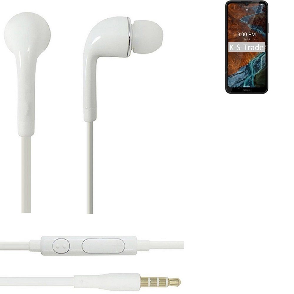 K-S-Trade für Nokia G300 In-Ear-Kopfhörer (Kopfhörer Headset mit Mikrofon u Lautstärkeregler weiß 3,5mm)