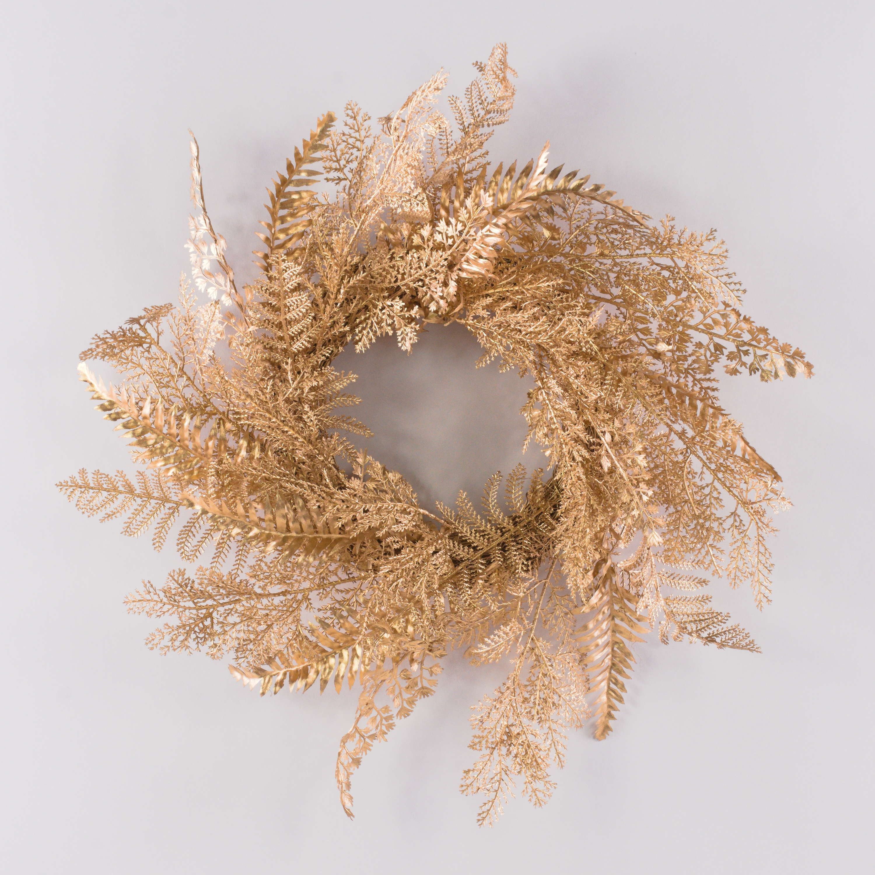 Kunstkranz Kunst Farnkranz ALASEJA, Gold, Ø45cm, artplants