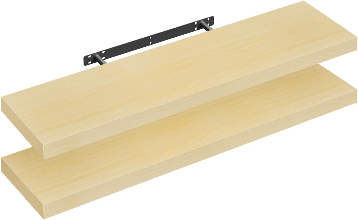 Woltu Wandregal, 2er-Set Wandboard CD DVD Regal Bücherregal Holz Board