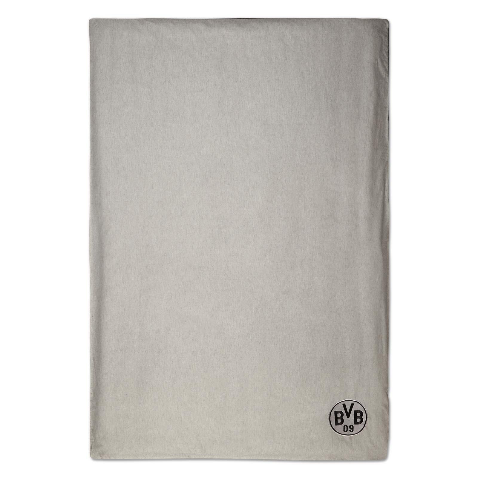 BVB Bettwäsche BVB Bettwäsche grau meliert 135 cm x 200 cm (GOTS), Baumwolle (Bio), 2 teilig