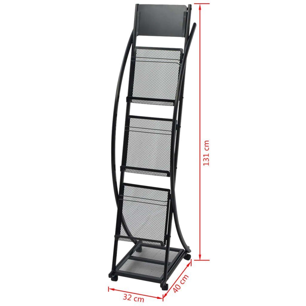 Schwarz 30098 x Zeitungsständer x A4 32 cm 131 40 Zeitschriftenständer vidaXL