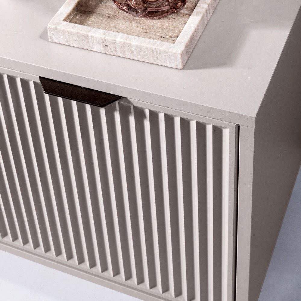 Lomadox Couchtisch LAURO-161, Wohnzimmertisch Tisch Kaschmir beige Rillenop günstig online kaufen