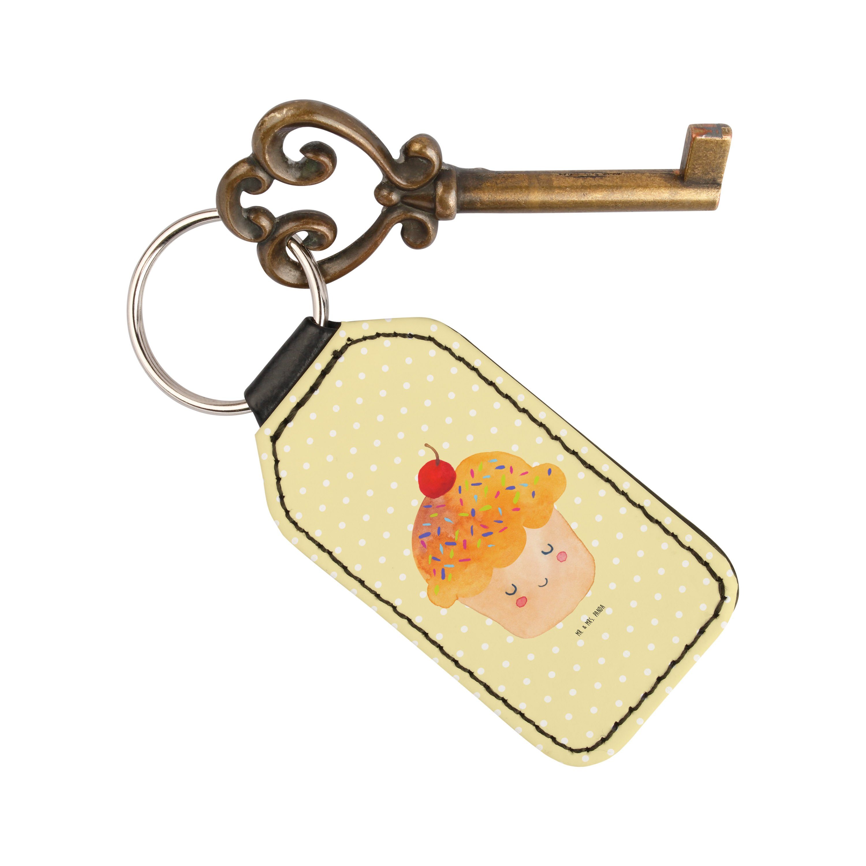 Mr. & Mrs. Panda (1-tlg) Pastell Gelb - Schlüsselanhänger Schlüsselanhänger, Cupcake Geschenk, - Glücksbringer