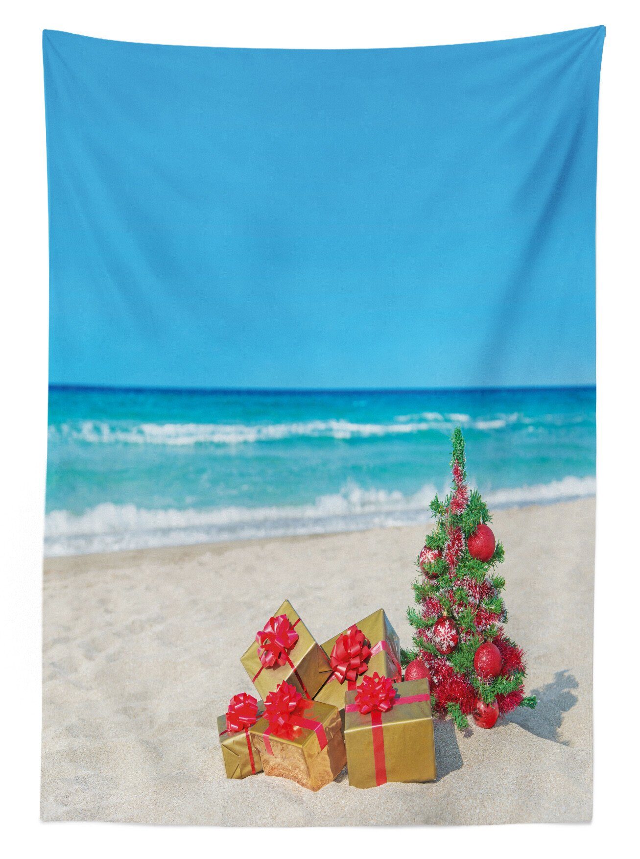 Tischdecke Farben, Sommer den Waschbar geeignet Außen Farbfest Meer Ruhe Weihnachten Bereich Klare Strand Für Abakuhaus