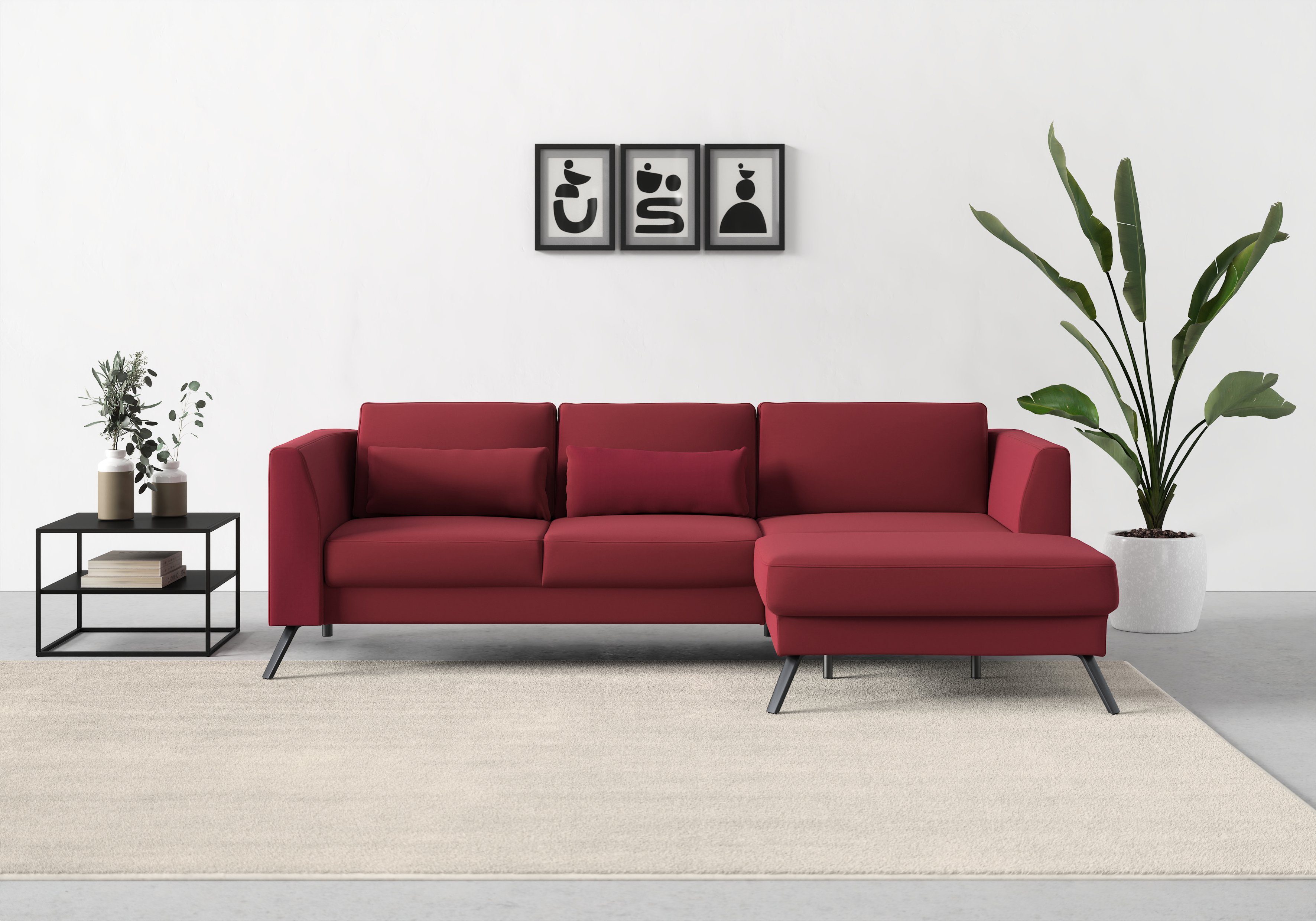 sit&more Ecksofa Lindholm, mit Federkern und Sitztiefenverstellung