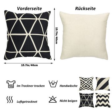 Kissenbezüge Kissenbezüge Gestreiftes Muster Dekokissen Dekorativ Sofakissen, TAN.TOMI (4 Stück), Moderne Kissenbezug Gemustert Zierkissen Deko Kissen Couchkissen