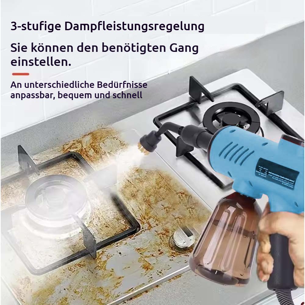 QUBEBU Handdampfreiniger Multifunktions-Dampfreiniger Handgerät Mit 9 Zubehörteilen 1.8m Kabel, 1200 W, Flächenleistung: 40 m², Hand-Dampfreiniger für alles – Polstermöbel, Fliesen, Böden