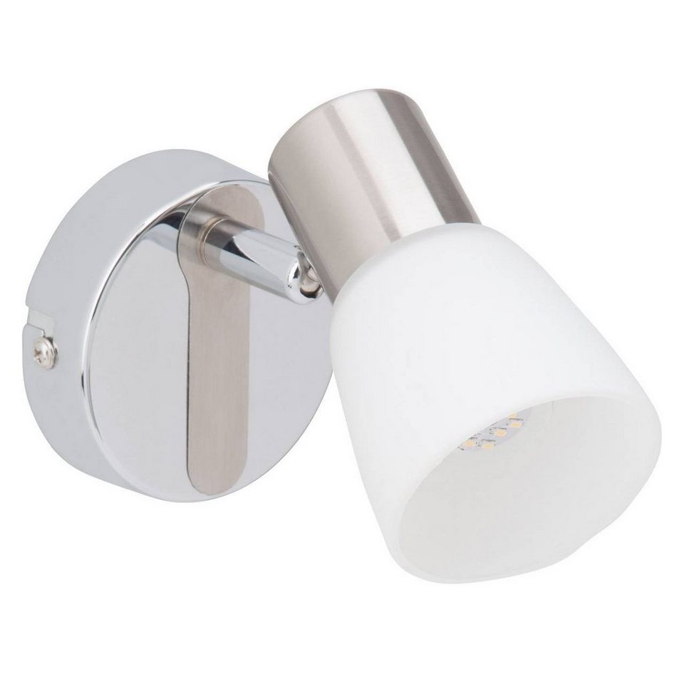 Brilliant Wandleuchte Janna, Lampe Janna LED Wandspot eisen/chrom/weiß 1x  LED-Z45, E14, 4W LED-Tr, Energiesparend und langlebig durch LED-Einsatz