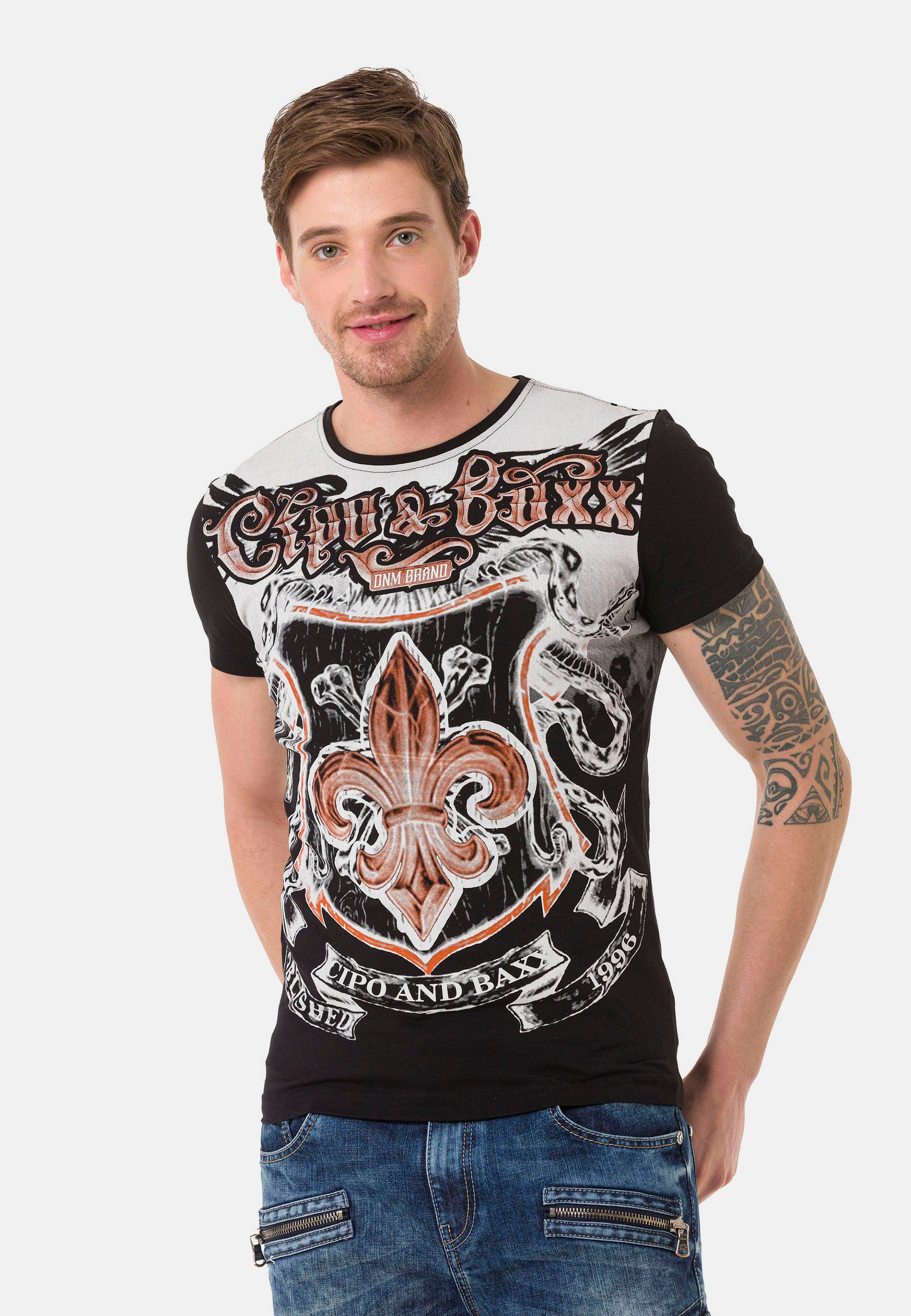 T-Shirt & coolen Baxx Wappenprints Cipo mit schwarz