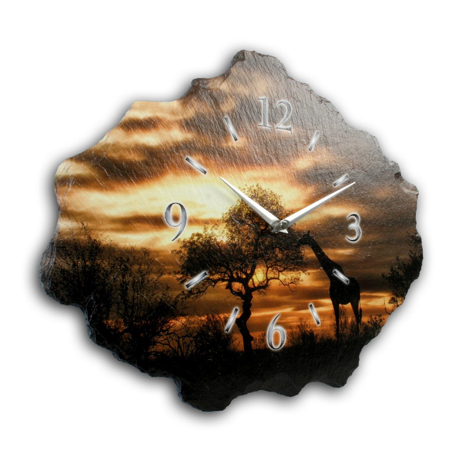 Kreative Feder Wanduhr Design-Wanduhr aus Stein günstig online kaufen