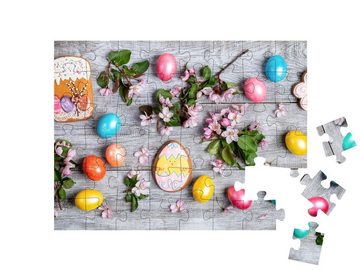puzzleYOU Puzzle Osterdekoration: Eier, Blüten, Plätzchen, 48 Puzzleteile, puzzleYOU-Kollektionen Festtage