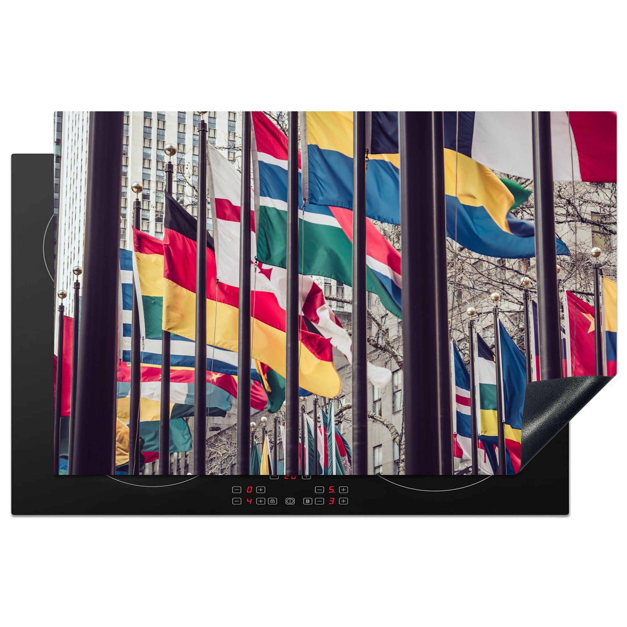 MuchoWow Herdblende-/Abdeckplatte Nationale Flaggen der verschiedenen Länder, Vinyl, (1 tlg), 81x52 cm, Induktionskochfeld Schutz für die küche, Ceranfeldabdeckung