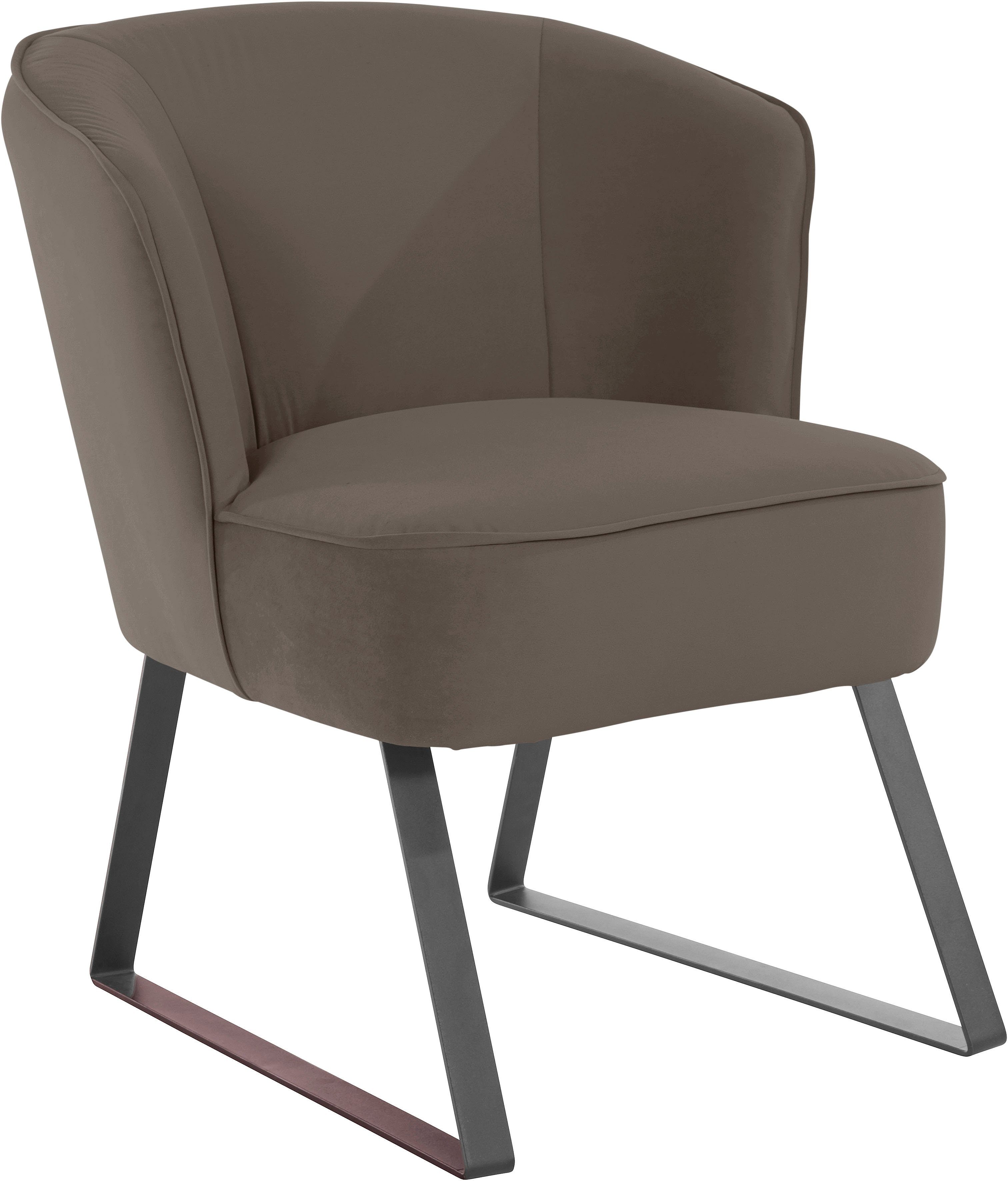 exxpo - sofa fashion Sessel Americano, Loungesessel, mit Keder und Metallfüßen, Bezug in verschiedenen Qualitäten, 1 Stck.