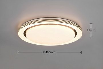 TRIO Leuchten LED Deckenleuchte Atria, Dimmfunktion, Memoryfunktion, LED fest integriert, Farbwechsler, warmweiß - kaltweiß, Starlight Effekt, Fernbedienung, Lichtfarbe einstellbar dimmbar Memory