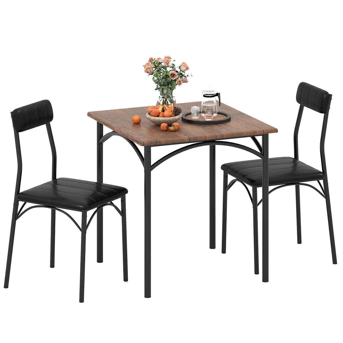 COSTWAY Essgruppe, (3-tlg), Esstisch mit 2 Stühlen, Sitzgruppe für Esszimme günstig online kaufen