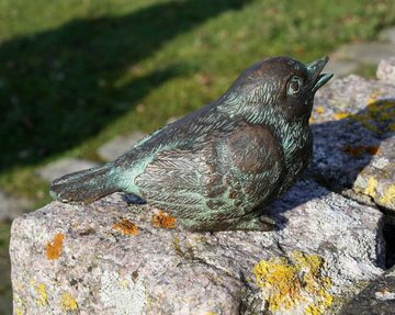 Bronzeskulpturen Skulptur Bronzefigur kleiner Vogel