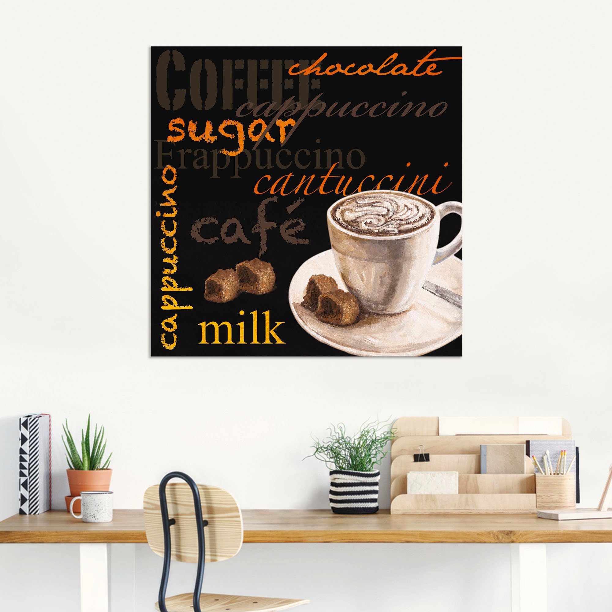 als Leinwandbild, St), Alubild, oder Wandbild (1 Kaffee Bilder Poster Artland in Kaffee, Größen versch. Wandaufkleber