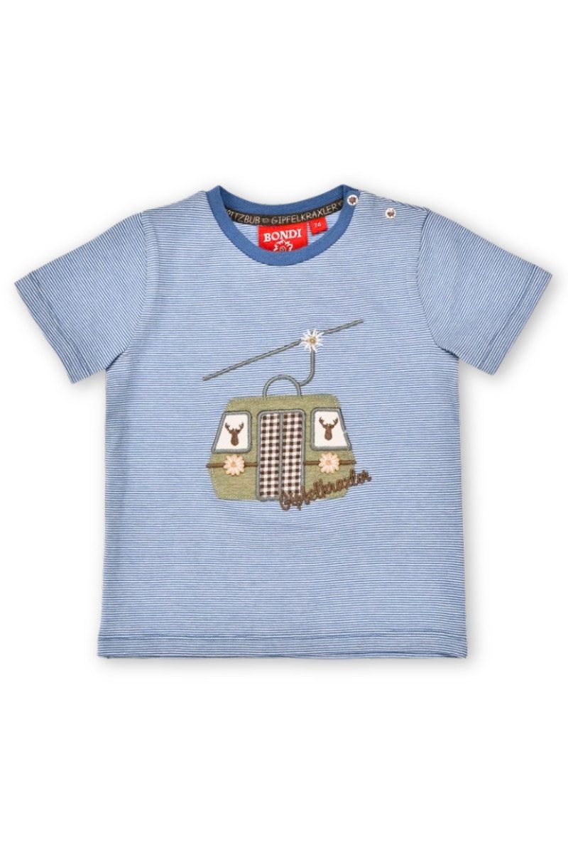 BONDI Trachtenhemd Trachtenshirt Baby/Kind - GONDEL - blau/weiß