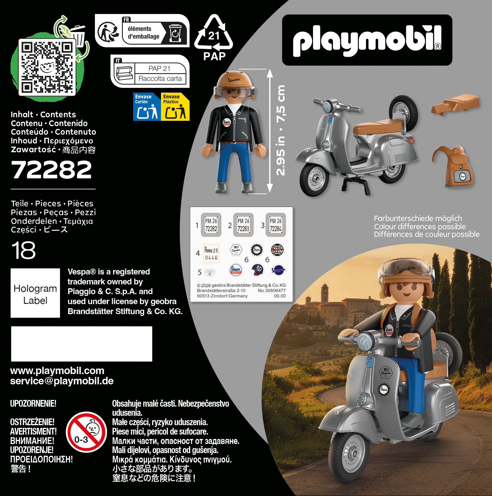 Playmobil® 80 Jahre Vespa: Original Style (72282), Vespa Konstruktions-Spielset, (18 St), Made in Europe – Bild 4 von 4