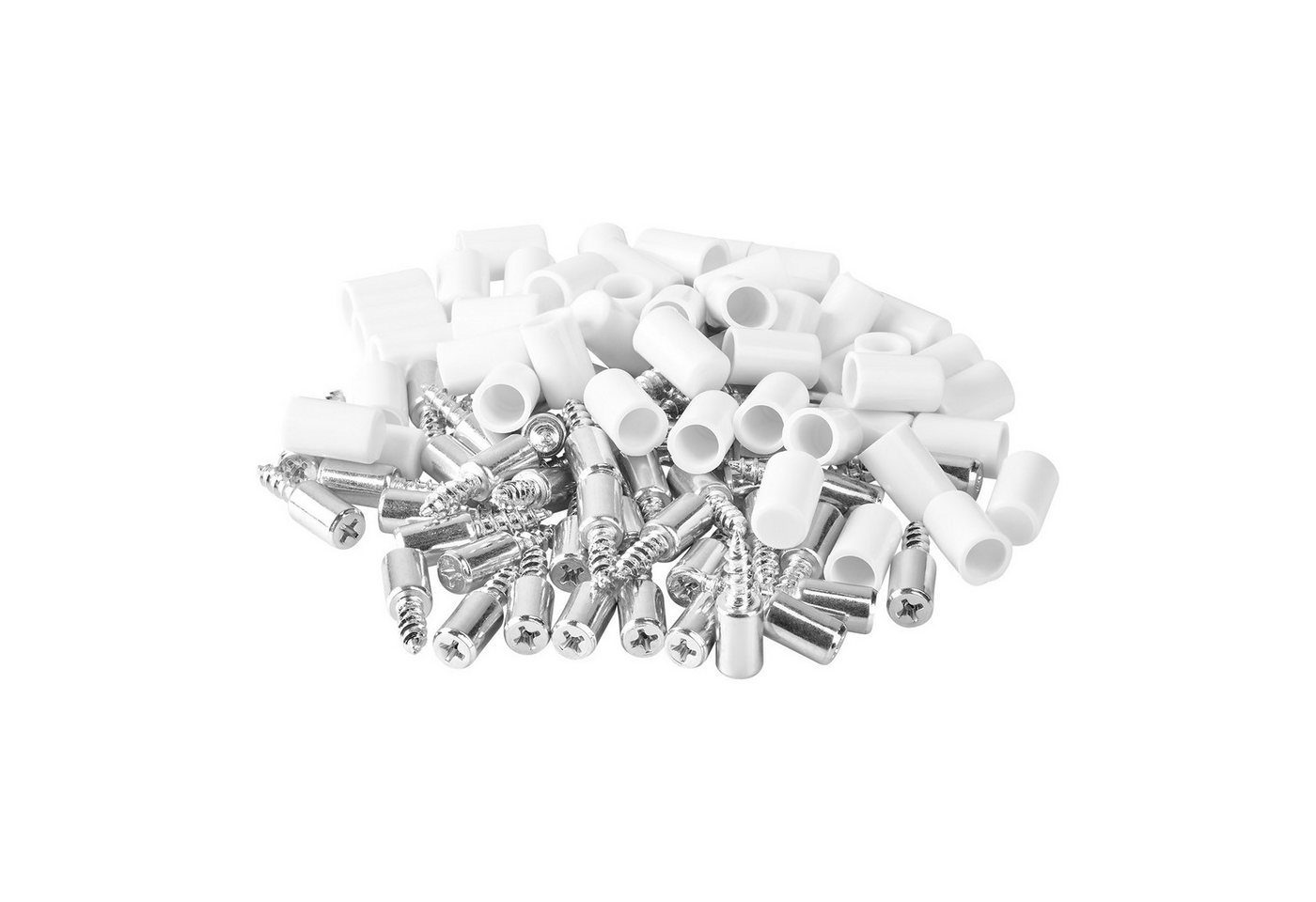 SO-TECH® Möbelbeschlag Fachbodenträger Bodenträger Schraubmontage Ø 7,5 mm, Stahl (50 St), weiß, L 25,5 mm, Gewindelänge 12,5 mm, Kreuzschlitz PH2