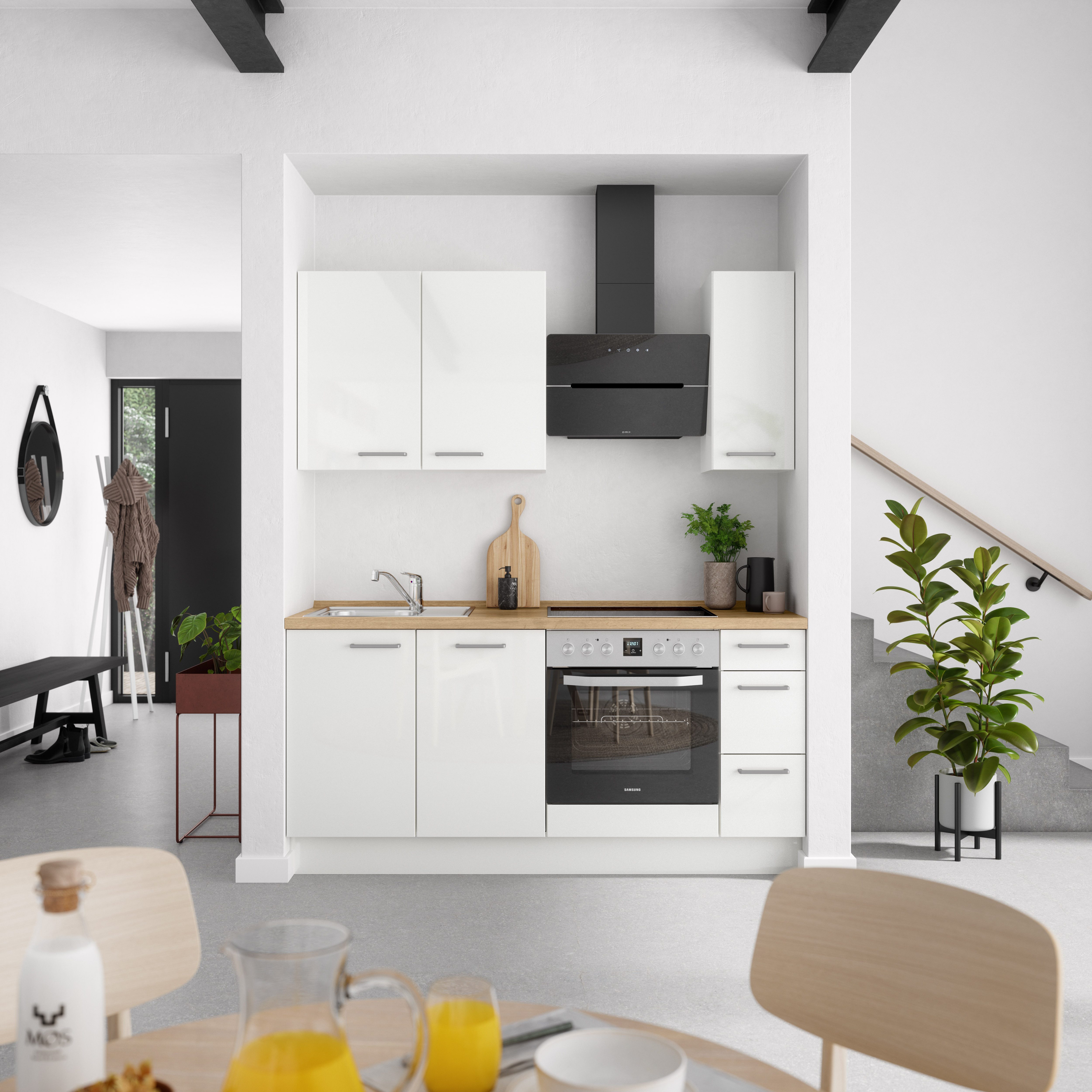 nobilia® Küchenzeile "Flash II", NEU: individuell anpassbar mit gratis Profi-Beratung, vormontiert, Breite 180 cm, Ausrichtung wählbar, wahlw. mit E-Geräten