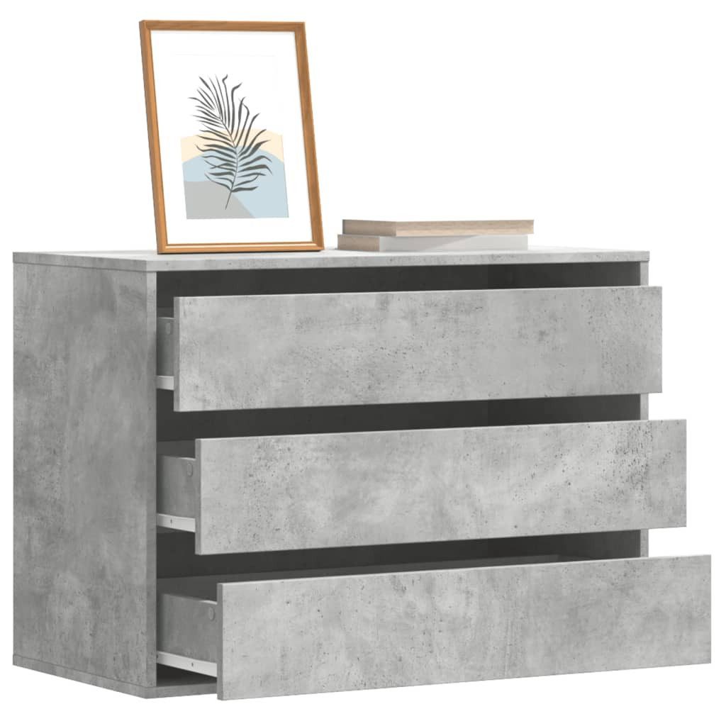 vidaXL Kommode 80 x 41 x 58 cm Kommode Sideboard Schubladenschrank Betongrau 80x41x58