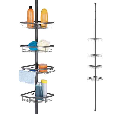 bremermann Teleskopregal Teleskop-Eckregal, 4 Körbe, Teleskop-Stange bis max. ca. 290 cm, grau